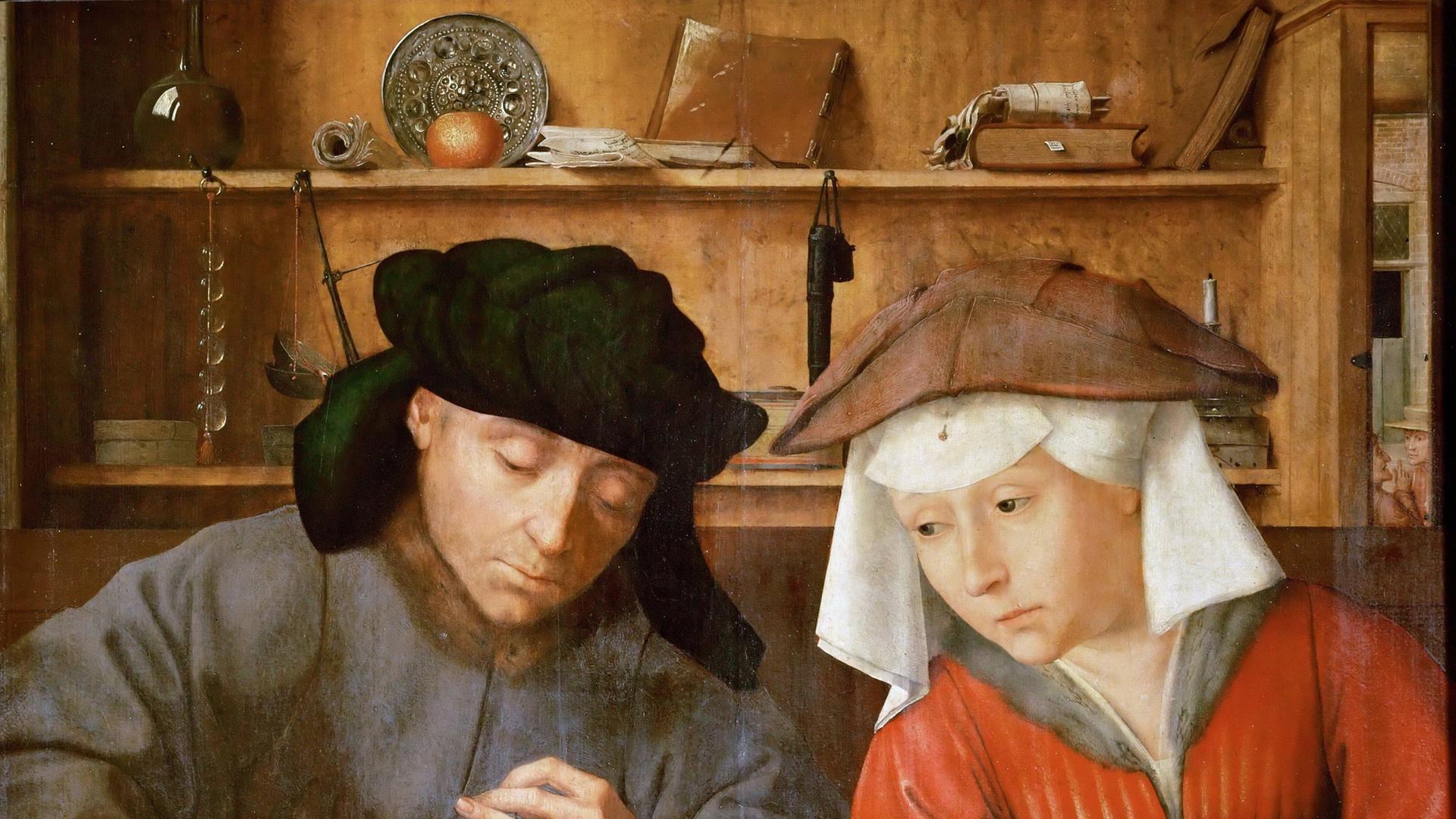 Gemälde "Der Geldverleiher und seine Frau" von Quentin Massys.
