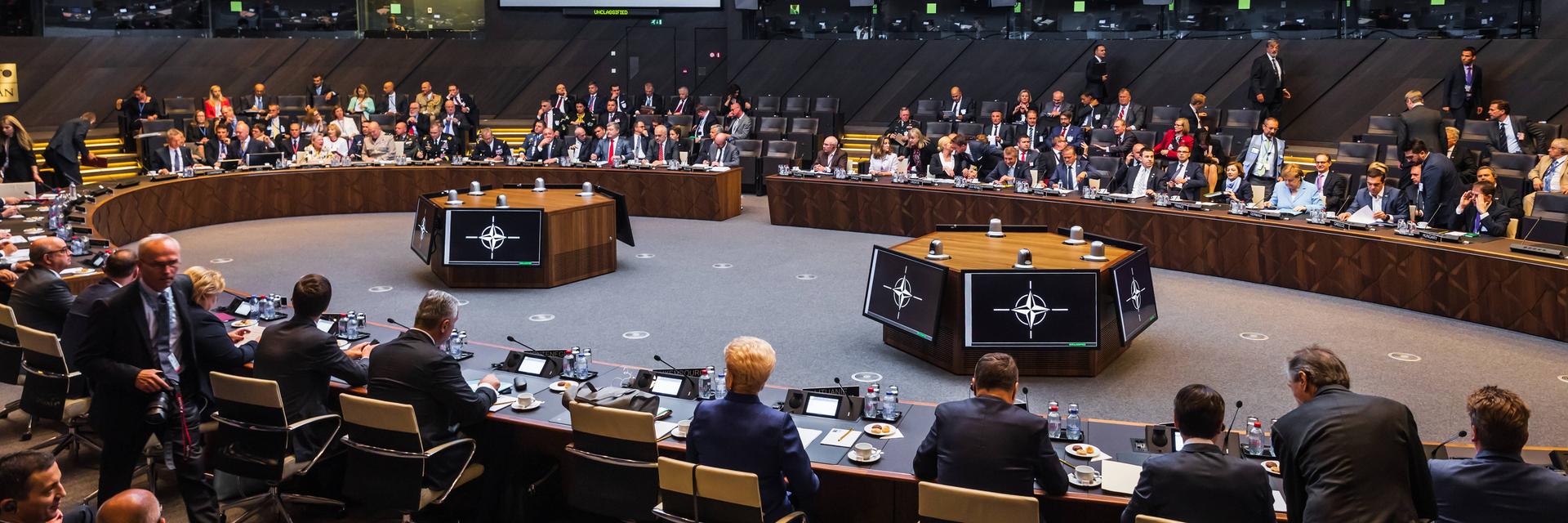 RECORD DATE NOT STATED BRUSSELS, BELGIUM - Jul 12, 2018: NATO military alliance summit. World leaders during a meeting of the North Atlantic Treaty Organization summit in Brussels , 35731560.jpg, alliance, atlantic, backstage, belgium, brussels, center, communication, conference, conversation, delegation, discussion, equipment, europe, european, event, group, headquarters, meeting, members, military, monitors, nato, negotiations, news, north, office, official, organization, participants, peace, people, policy, politics, safety, security, summit, talk, treaty, union, visit, work RECORD DATE NOT STATED BRUSSELS, BELGIUM - Jul 12, 2018: NATO military alliance summit. World leaders during a meeting of the North Atlantic Treaty Organization summit in Brussels , 35731560.jpg, alliance, atlantic, backstage, belgium, brussels, center, communication, conference, conversation, delegation, discussion, equipment, europe, european, event, group, headquarters, meeting, members, military, monitors, nato, negotiations, news, north, office, official, organization, participants, peace, people, policy, politics, safety, security, summit, talk, treaty, union, visit, work