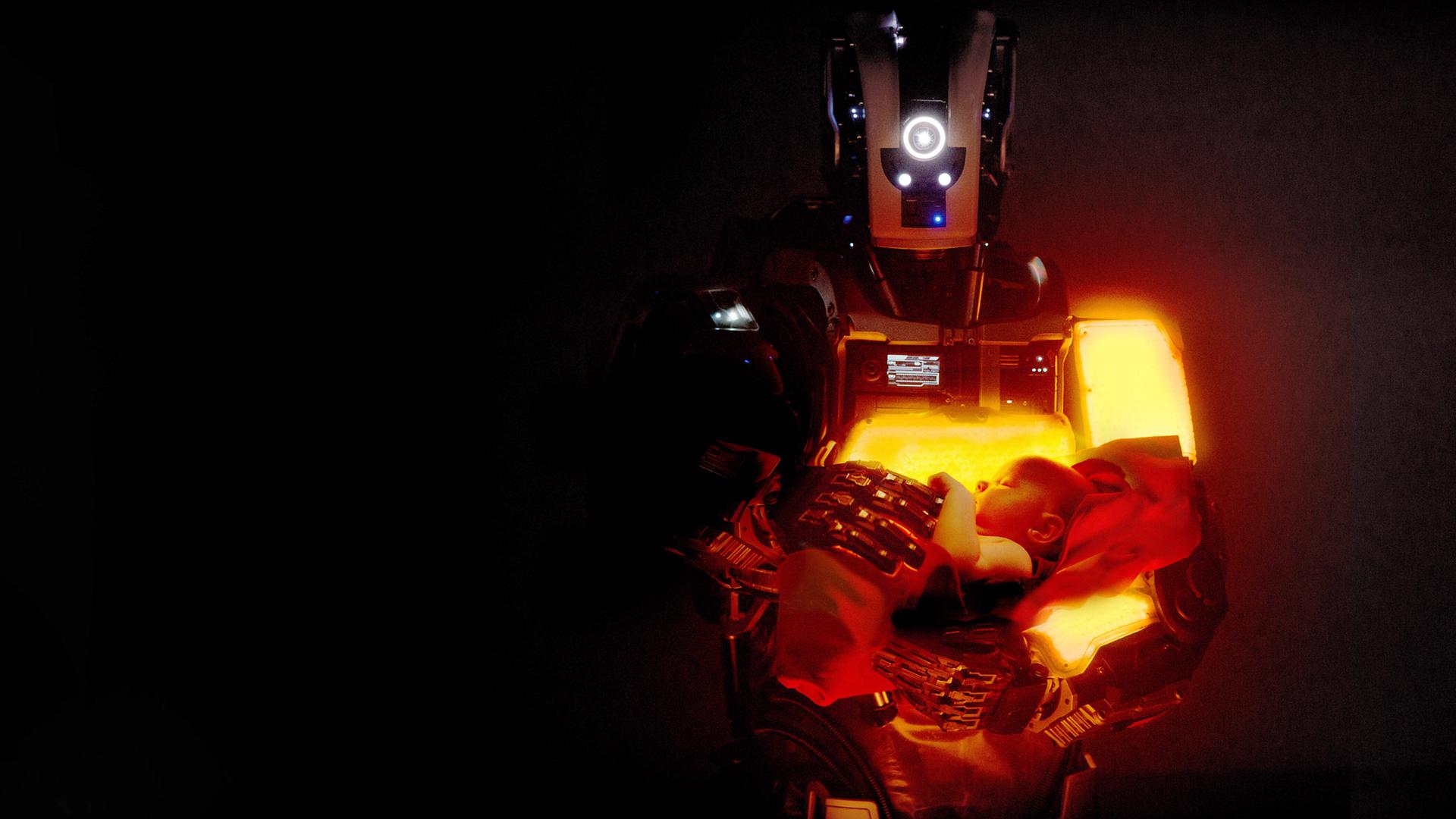 Roboter mit Baby aus dem Film "I am Mother"